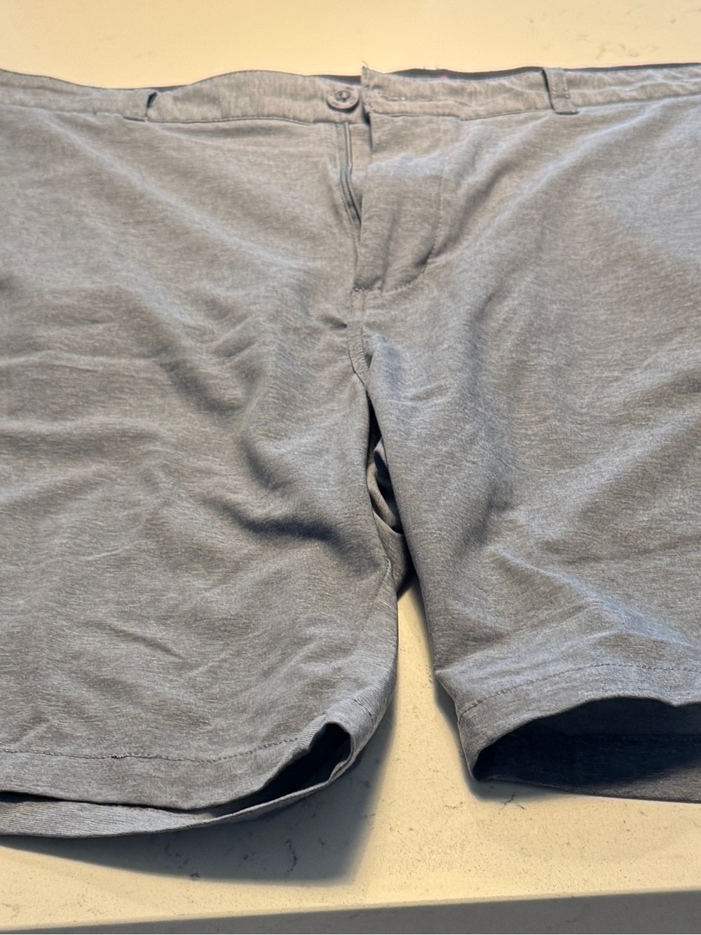 Johnston & Murphy Light Gray Flat-Front Cotton Shorts